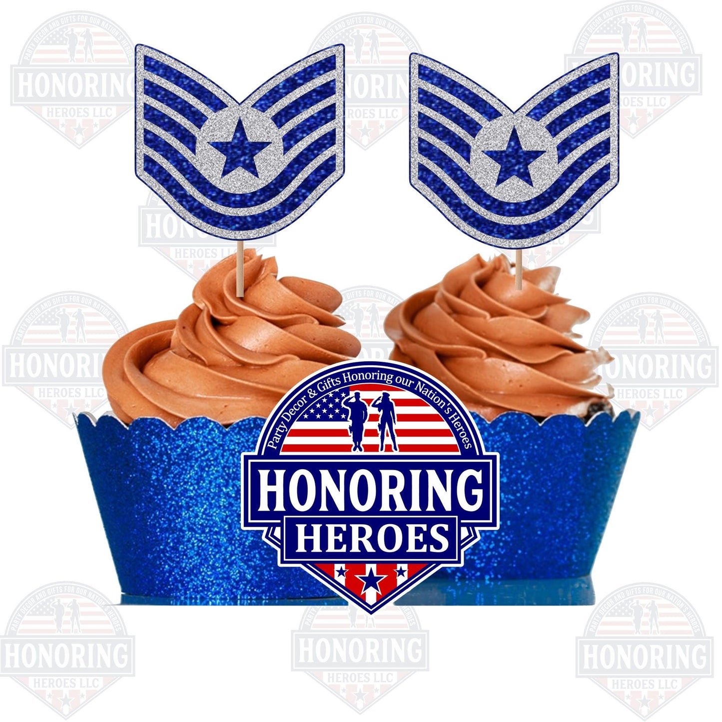 Air Force Enlisted Rank Cupcake Toppers