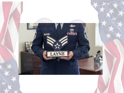 USAF Self Standing Rank Name Plate - United States Air Force Self Standing Rank Name Plate