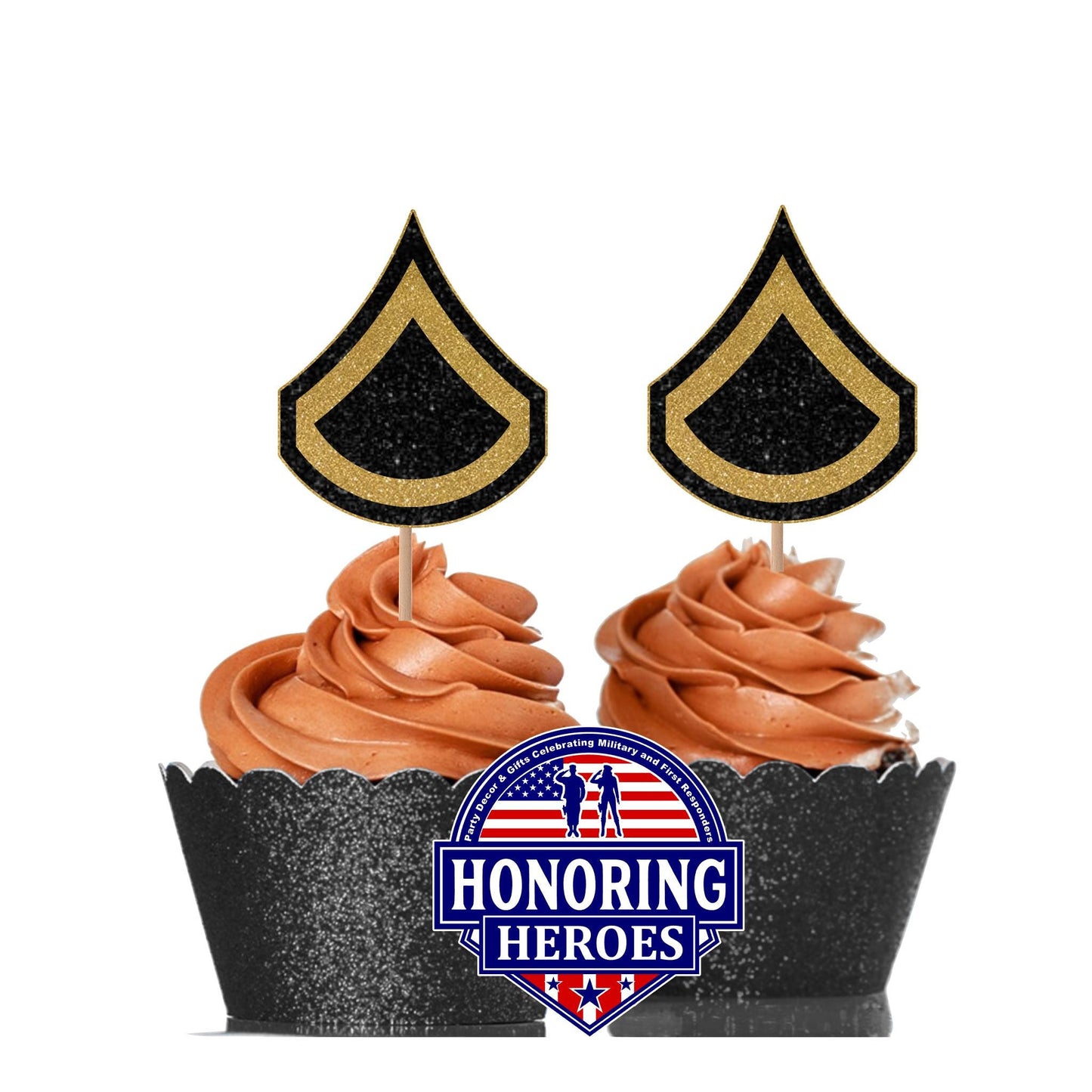 ARMY Enlisted and Officer Cupcake Toppers NO SHED!