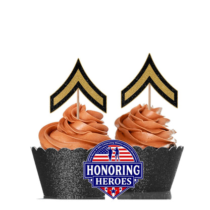 ARMY Enlisted and Officer Cupcake Toppers NO SHED!