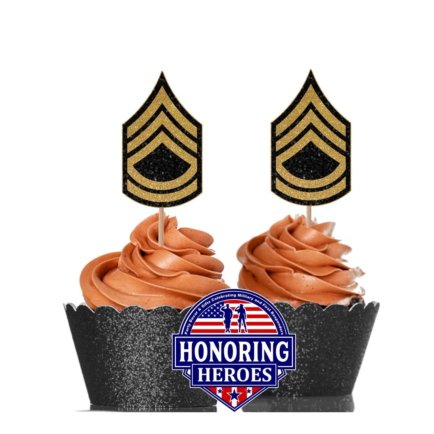 ARMY Enlisted and Officer Cupcake Toppers NO SHED!