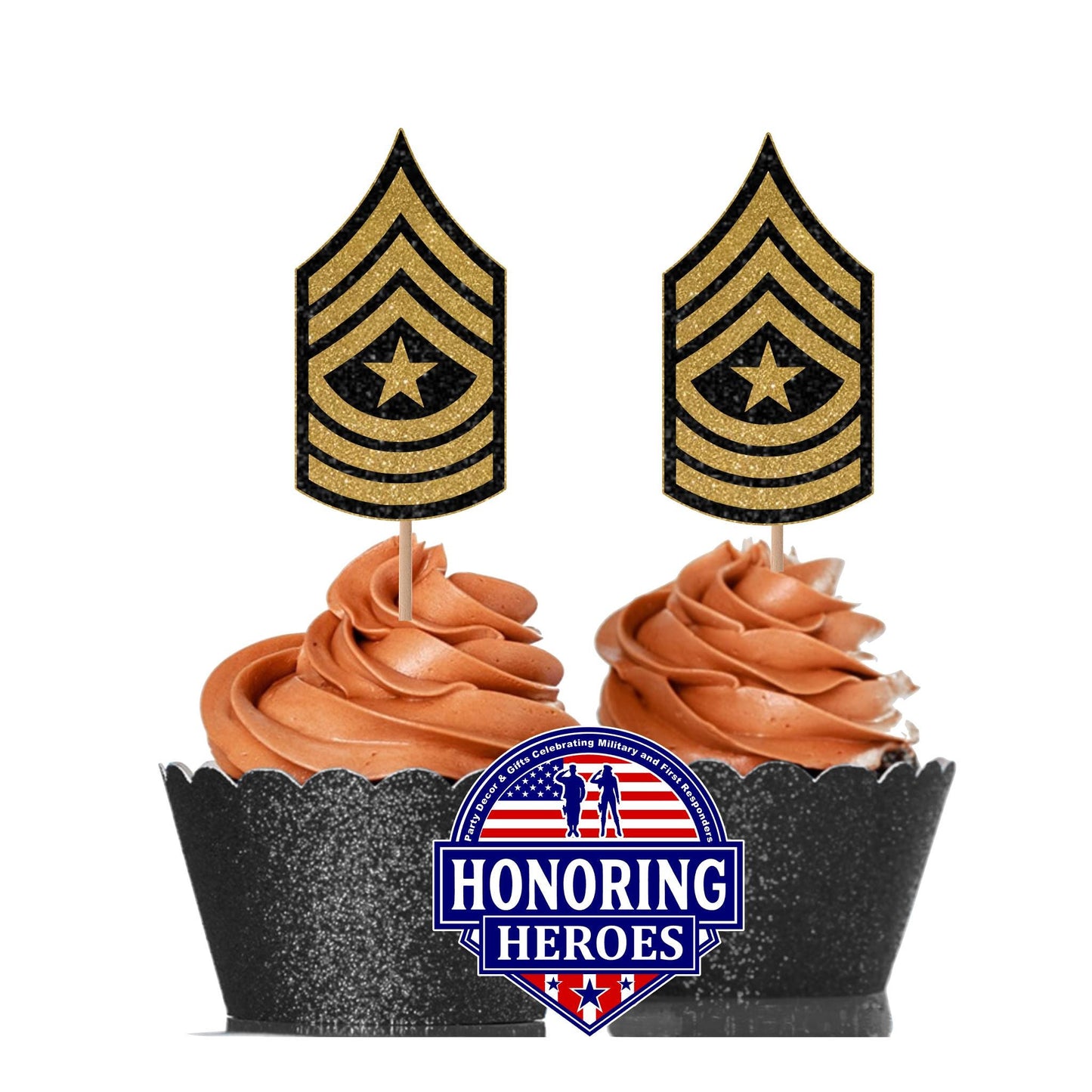ARMY Enlisted and Officer Cupcake Toppers NO SHED!