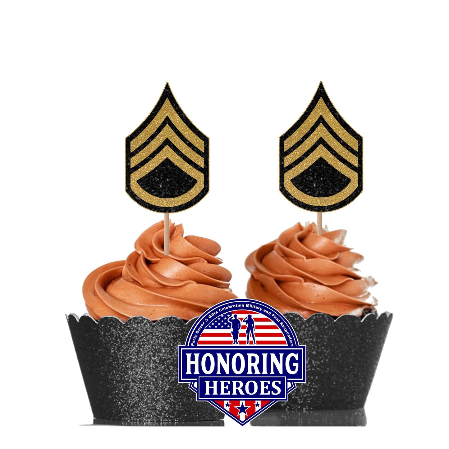 ARMY Enlisted and Officer Cupcake Toppers NO SHED!
