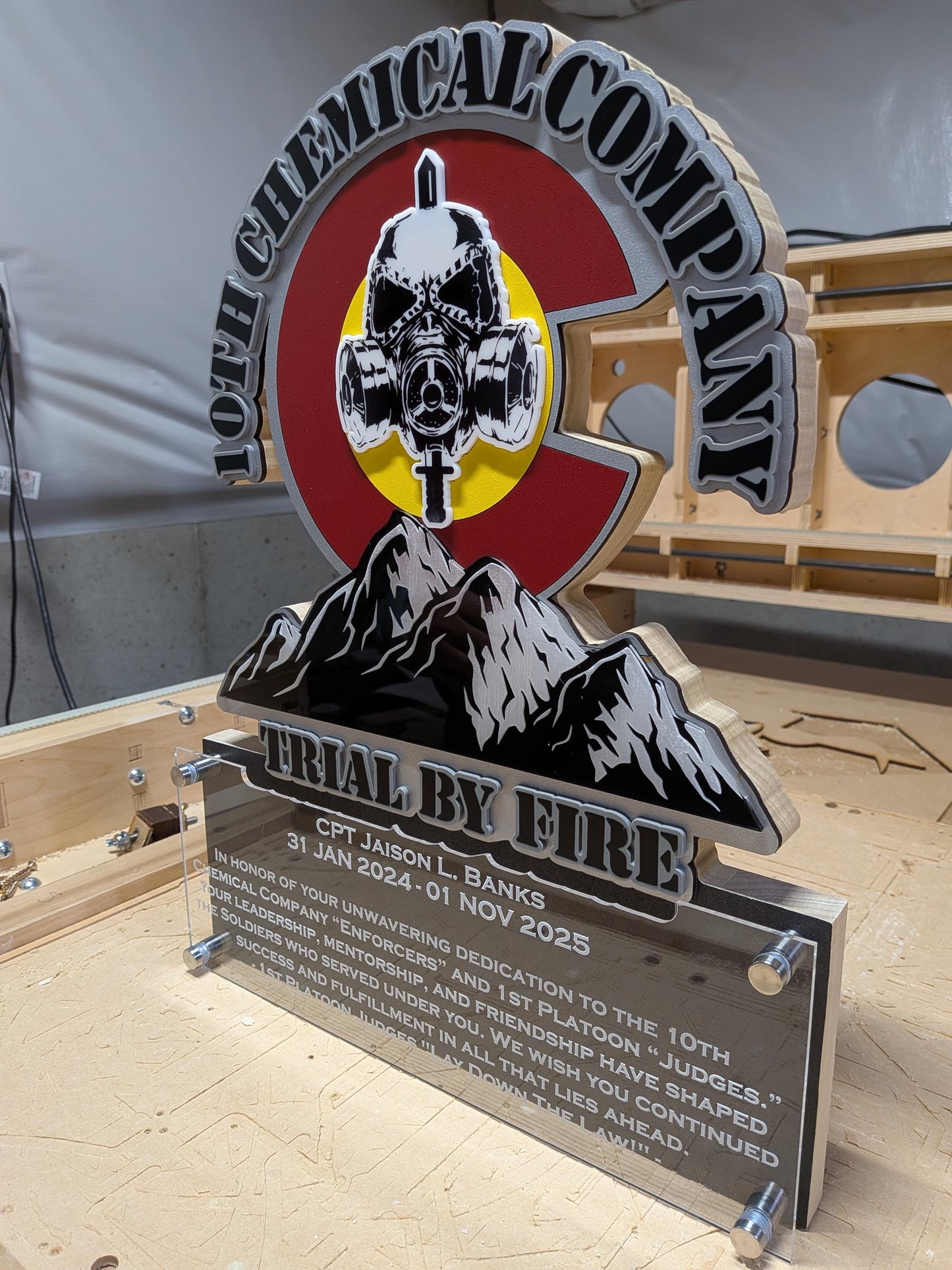 Custom Military Badge Plaque with Engravings - Your Military Emblem into a Personalized Plaque - Perfect Gift for ANY Military Personnel.