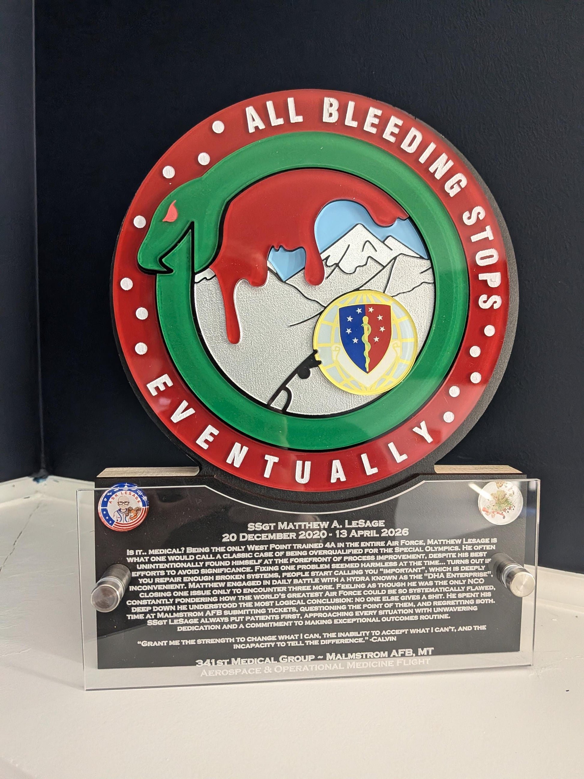 Custom Military Badge Plaque with Engravings - Your Military Emblem into a Personalized Plaque - Perfect Gift for ANY Military Personnel.