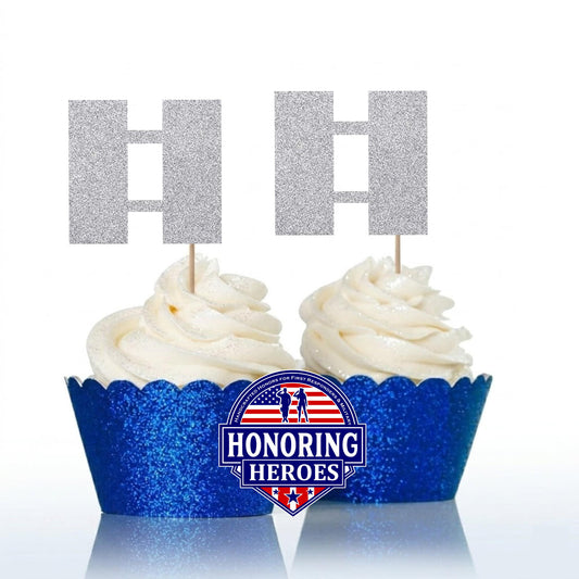 Capt - Captain Cupcake Toppers - USAF O-3 Rank Promotion Decor - No-Shed Glitter - Officially Licensed