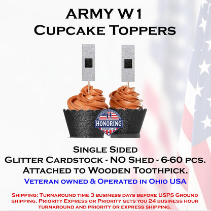U.S. Army Warrant Officer 1 (WO1) Cupcake Toppers - Officially Licensed Promotion Decor - NO Shed Glitter Cardstock