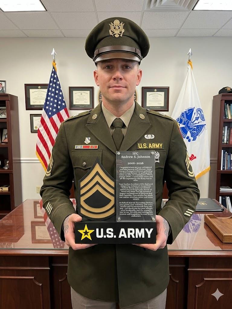 Custom United States ARMY Rank plaque with engraving and US ARMY Symbol