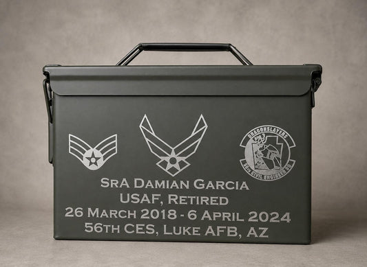 Custom Engraved Ammo Can- Your Emblems and Personalization Engraved!