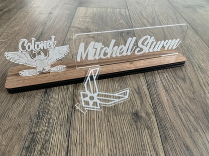 Air Force Interchangeable Nameplate and Rank