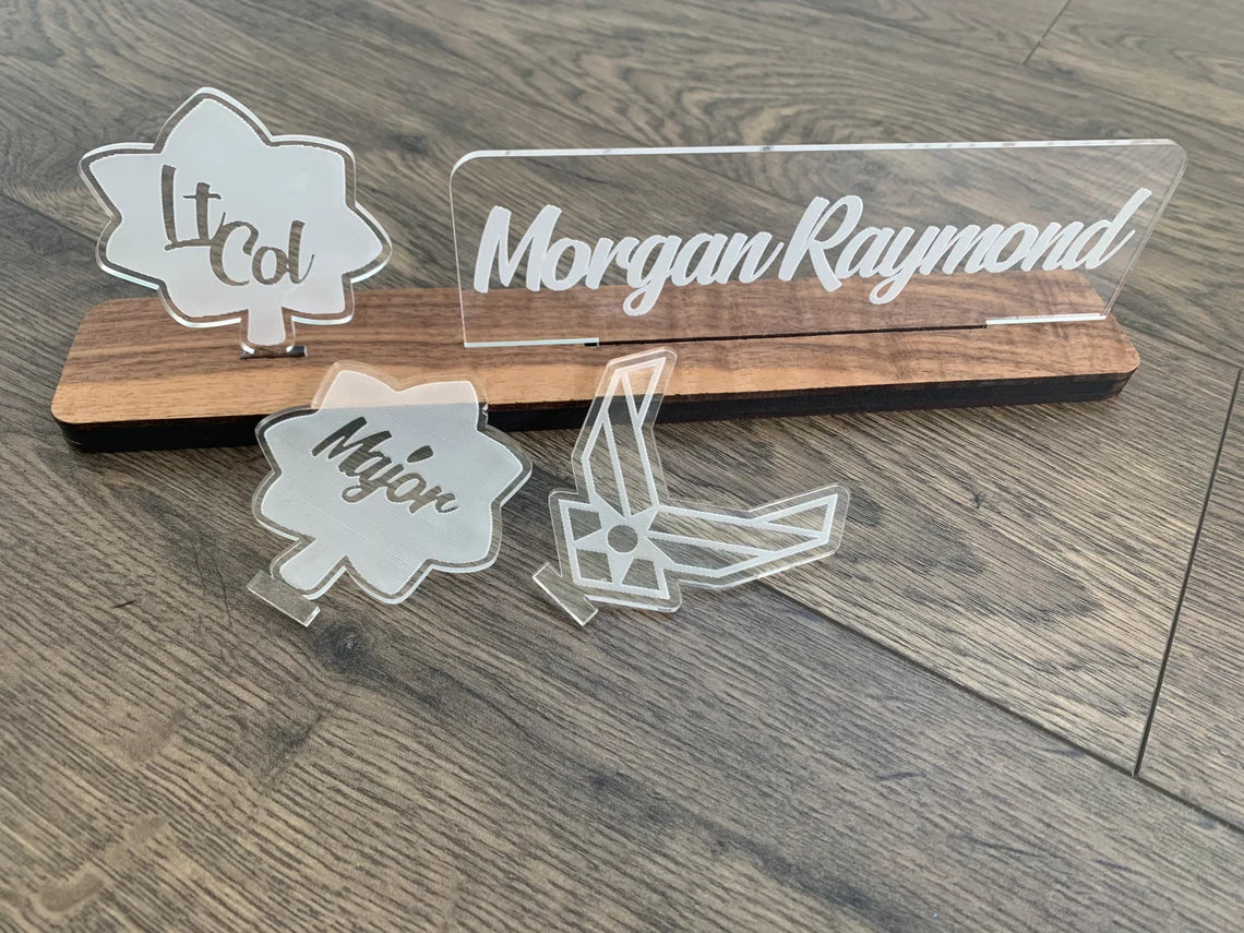 Air Force Interchangeable Nameplate and Rank