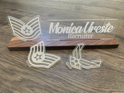 Air Force Interchangeable Nameplate and Rank