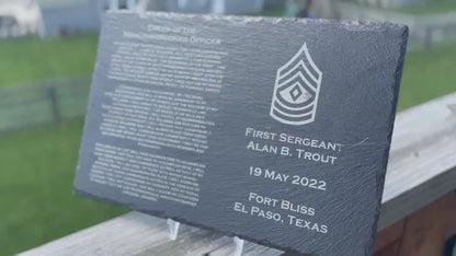 ARMY Personalized NCO Creed Engraved Slate Plate