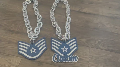 Customizable Air Force Rank Light-Up Necklace - USAF Promotion Gift