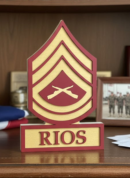 USMC Marine Corp Enlisted Rank Standing Name Plate