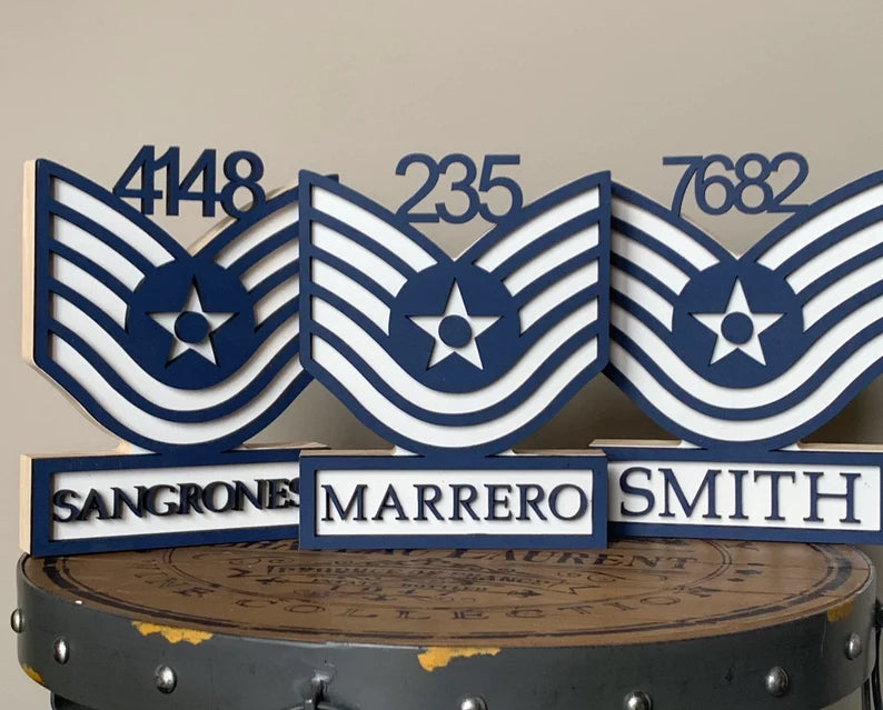 United States Air Force Self Standing Rank Name Plate