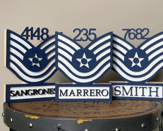 United States Air Force Self Standing Rank Name Plate