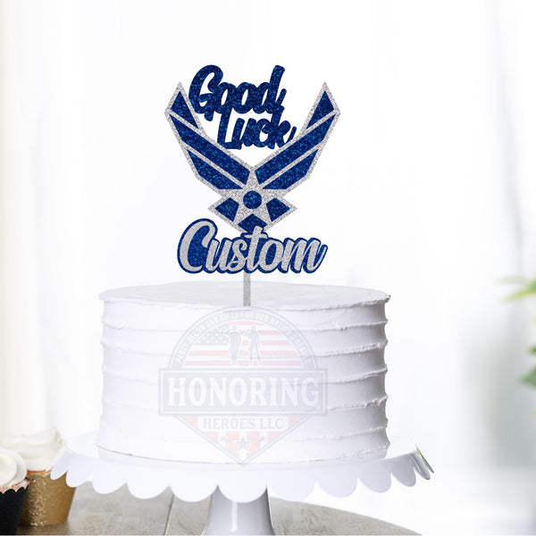 Air Force Personalized Good Luck Cake Topper