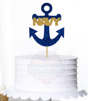NAVY Anchor Cake Topper or Centerpiece