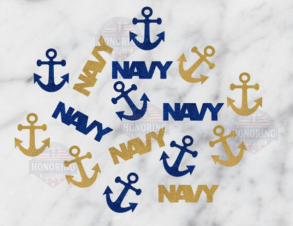 NAVY and Anchor confetti 50pc