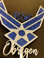 Custom Air Force Emblem Cake Topper.  United States Air Force Custom Cake Topper. USAF