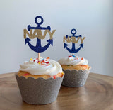 NAVY Anchor Cupcake Topper. USN Cupcake Topper Perfect for any NAVY Related Event! Enlistment, Promotion, Retirement, Commissioning!