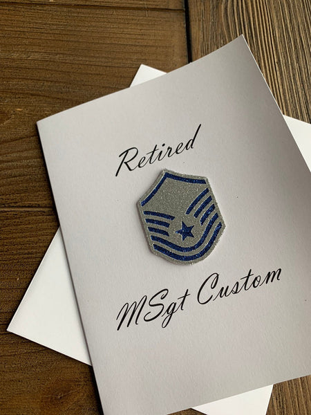Air Force Enlisted Retired Rank Greeting Card