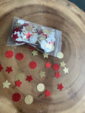 Red and Gold Star and Circle Confetti.