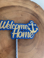 NAVY Welcome Home Cake Topper. USN Welcome Home Centerpiece. Navy Welcome Home NAVY Centerpiece
