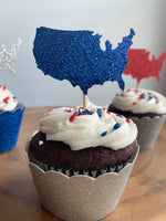 United States Cupcake Topper, USA Cupcakes, Military Party Decor, Patriotic Celebration