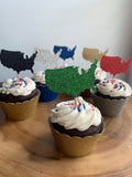United States Cupcake Topper, USA Cupcakes, Military Party Decor, Patriotic Celebration