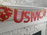USMC Banner with Cutout Lettering