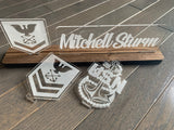Navy Interchangable Name Plate and Rank. Perfect Addition to any NAVY Desk Space! NAVY Promotion Gift