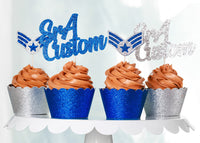 Personalized Air Force Rank Cupcake Toppers