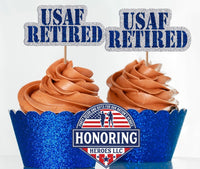USAF Retired Cupcake Toppers